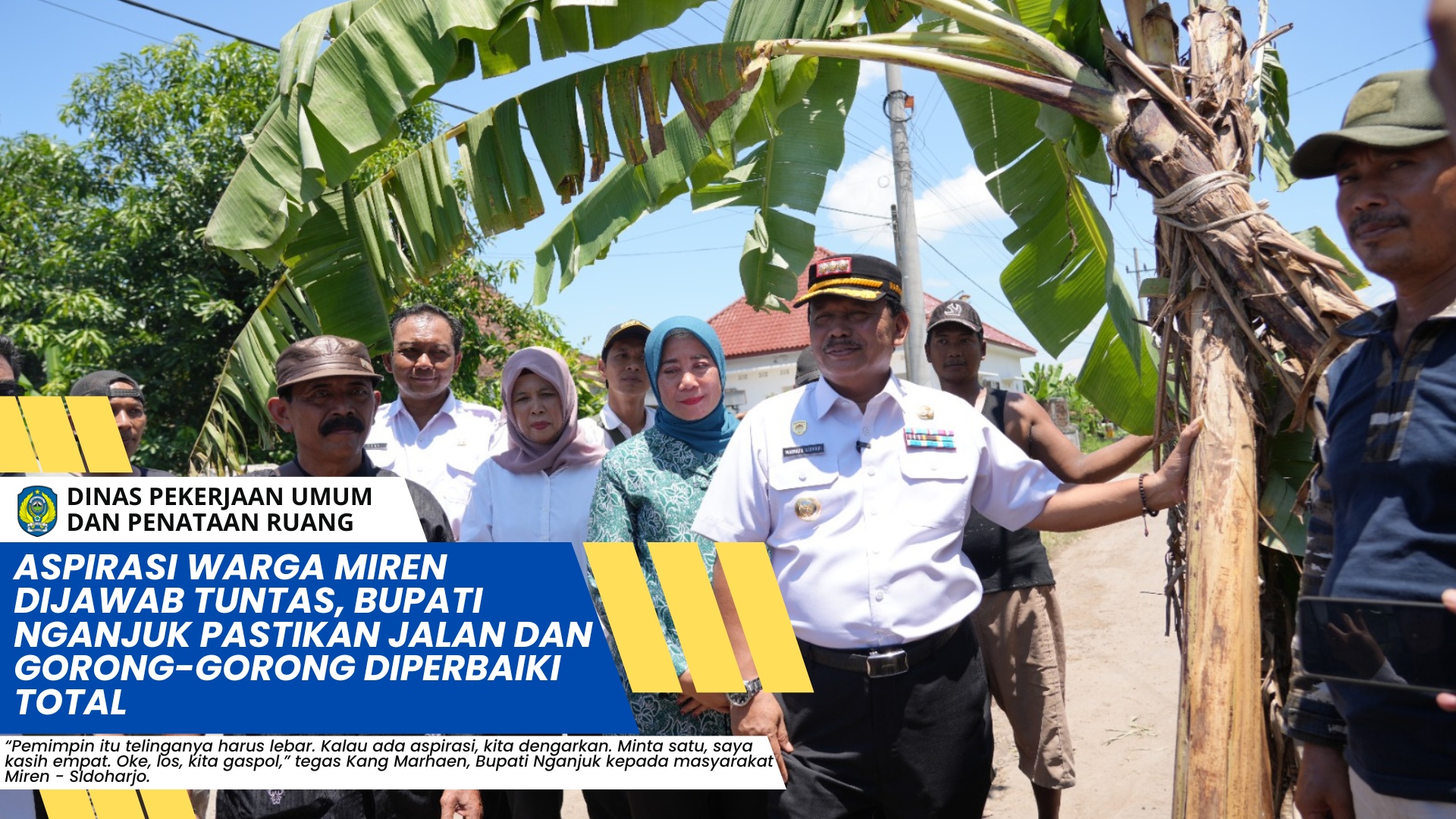 Aspirasi Warga Miren Dijawab Tuntas, Bupati Nganjuk Pastikan Jalan dan Gorong-Gorong Diperbaiki Total